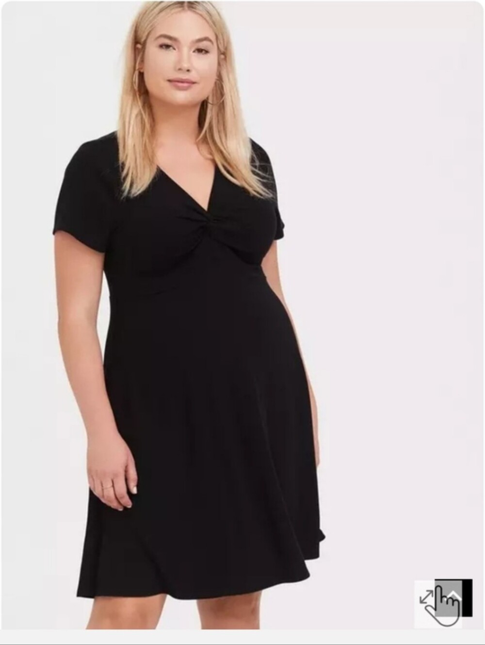 Torrid Black Ribbed Twist Front Skater Dress 1X NWOT